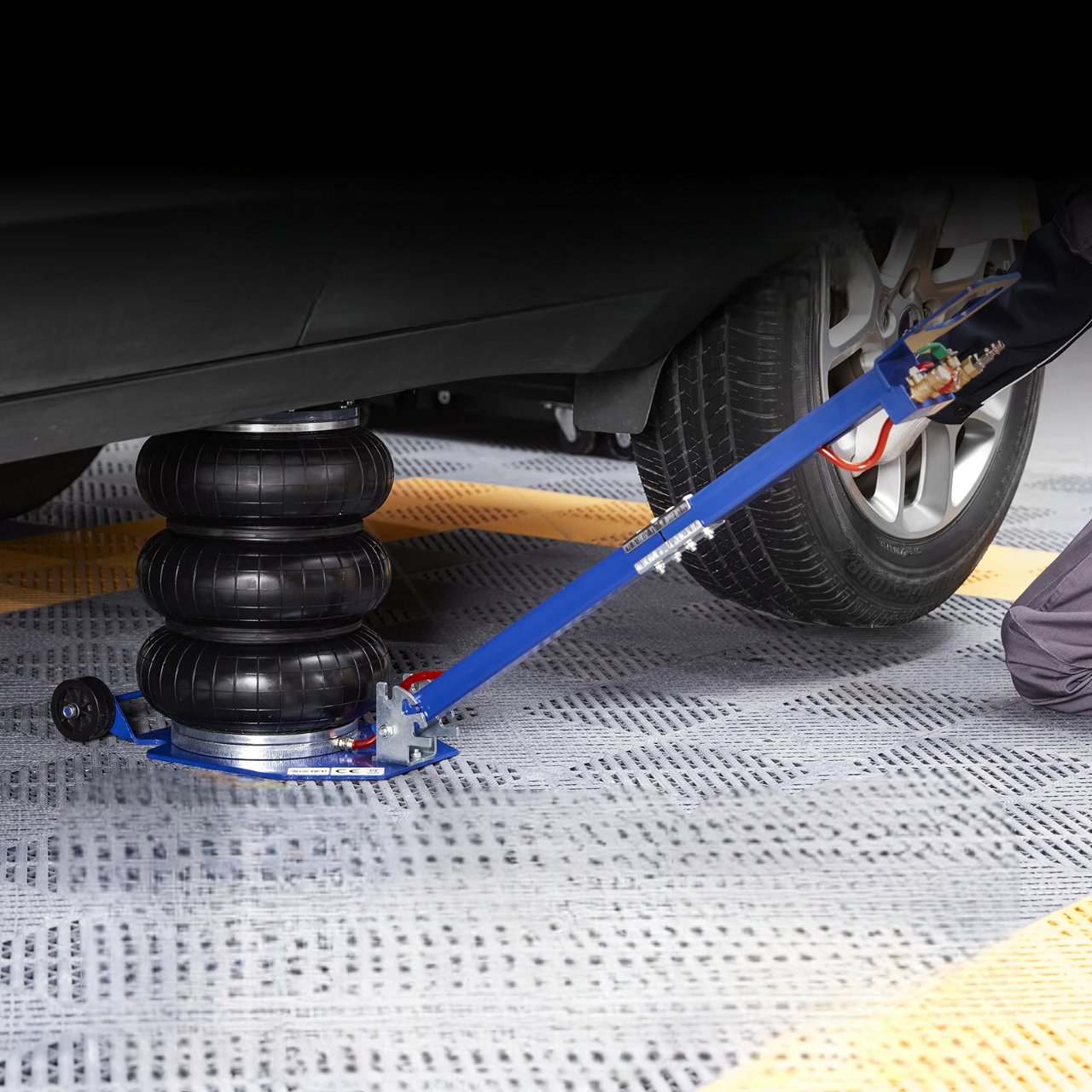Cric Pneumatique - PneumaticJack™ - Bleu - Les Délires Auto